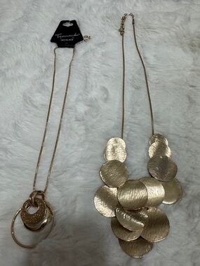 (2) Gold-Tone Statement Necklaces - Women Jewelry